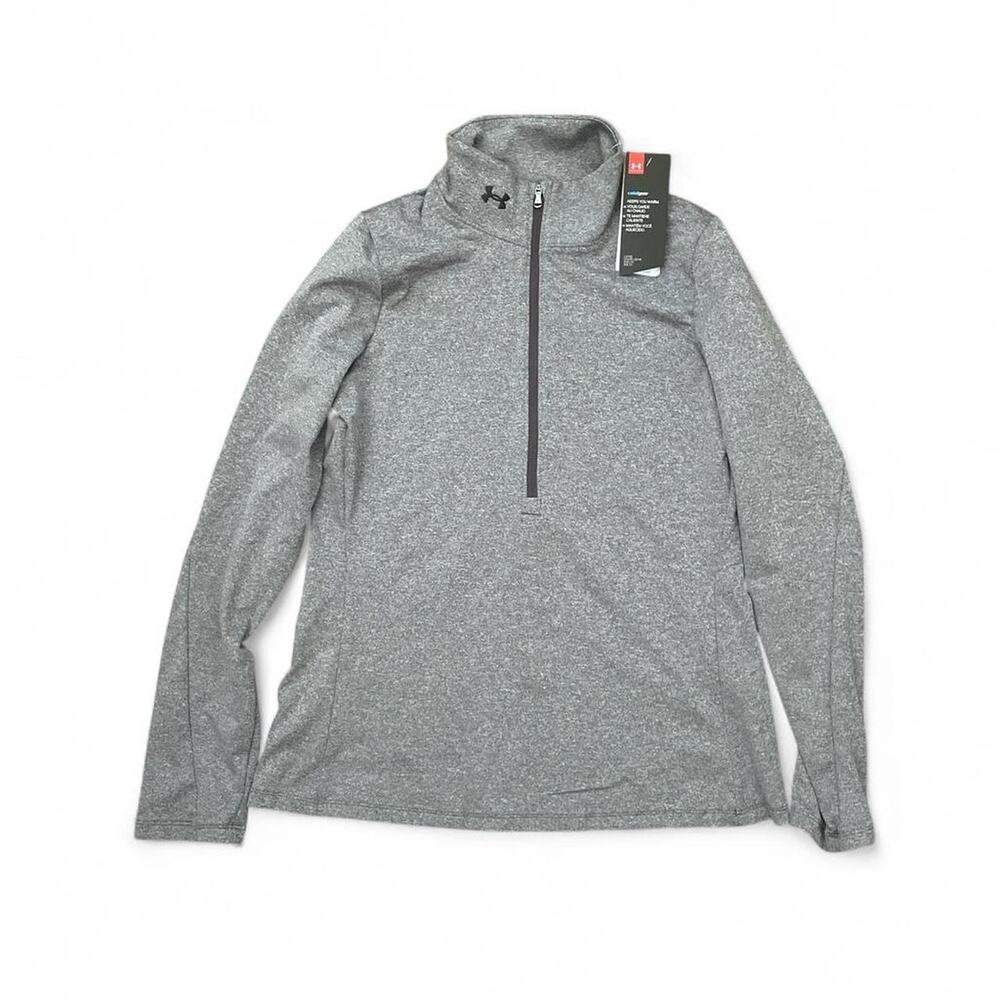 NWT Grey Under Armour quarter zip long sleeve Sweatshirt women small